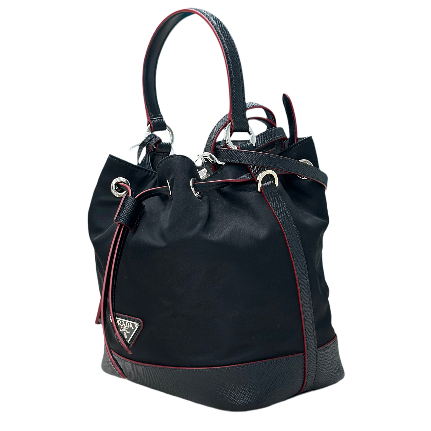 SECCHIELLO PRADA IN RE-NYLON E SAFFIANO