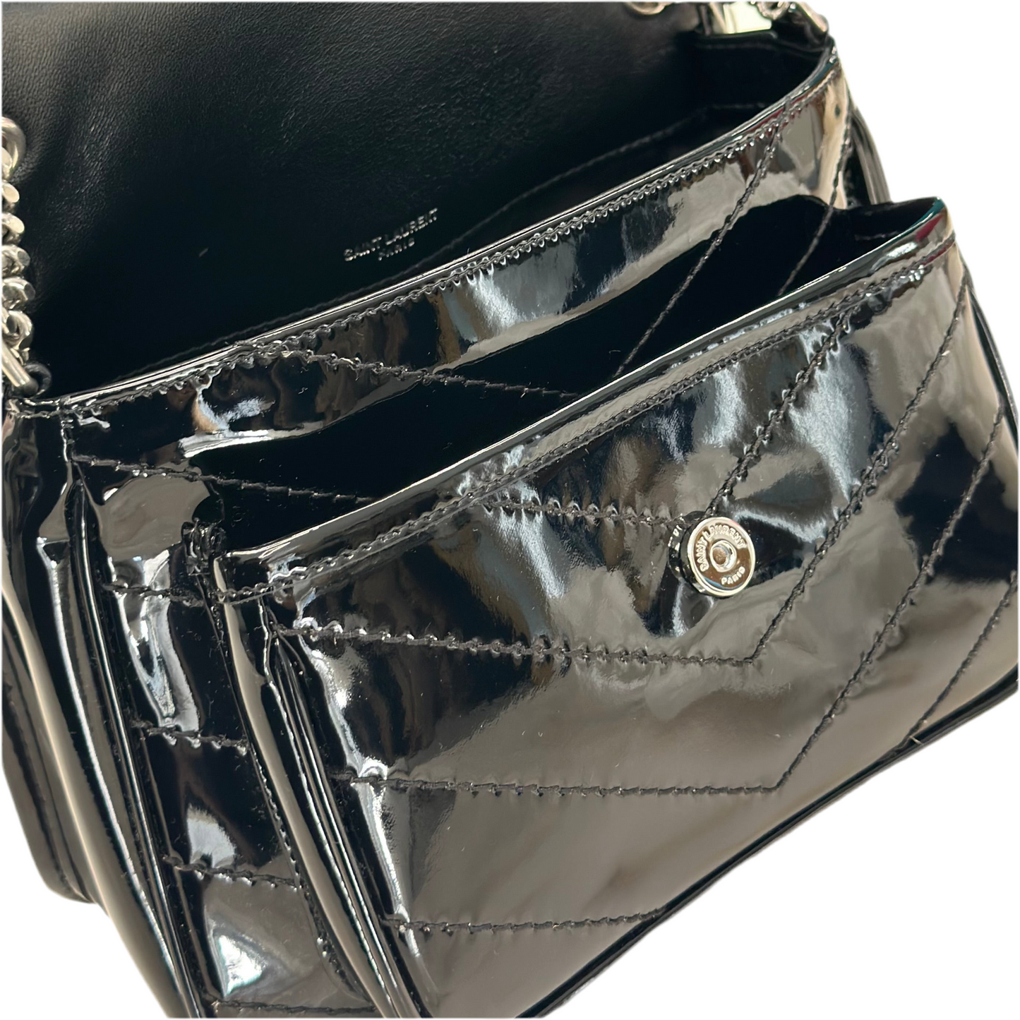 BORSA YVES SAINT LAURENT PATENT LEATHER NIKI BABY