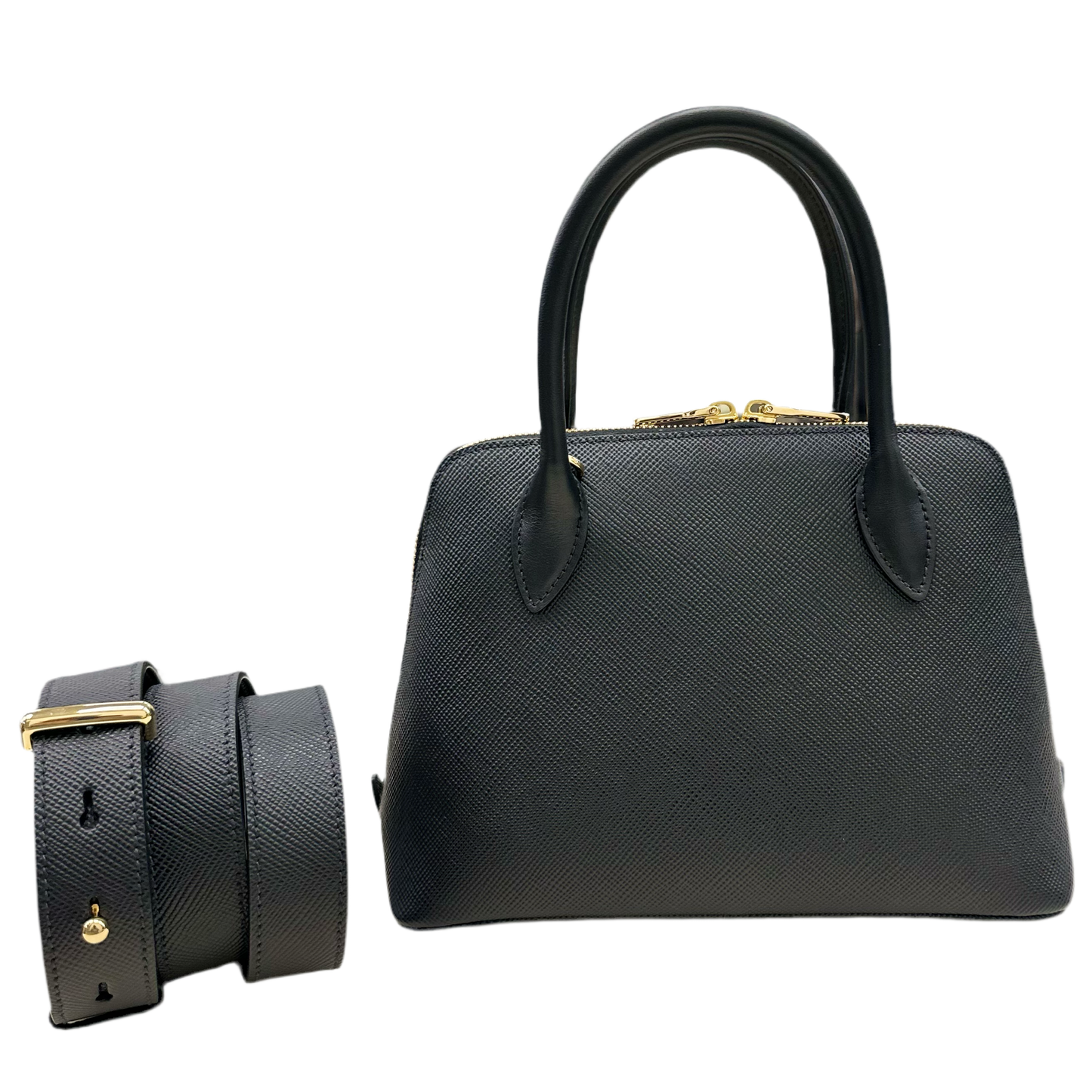 Prada Promenade in pelle saffiano nera