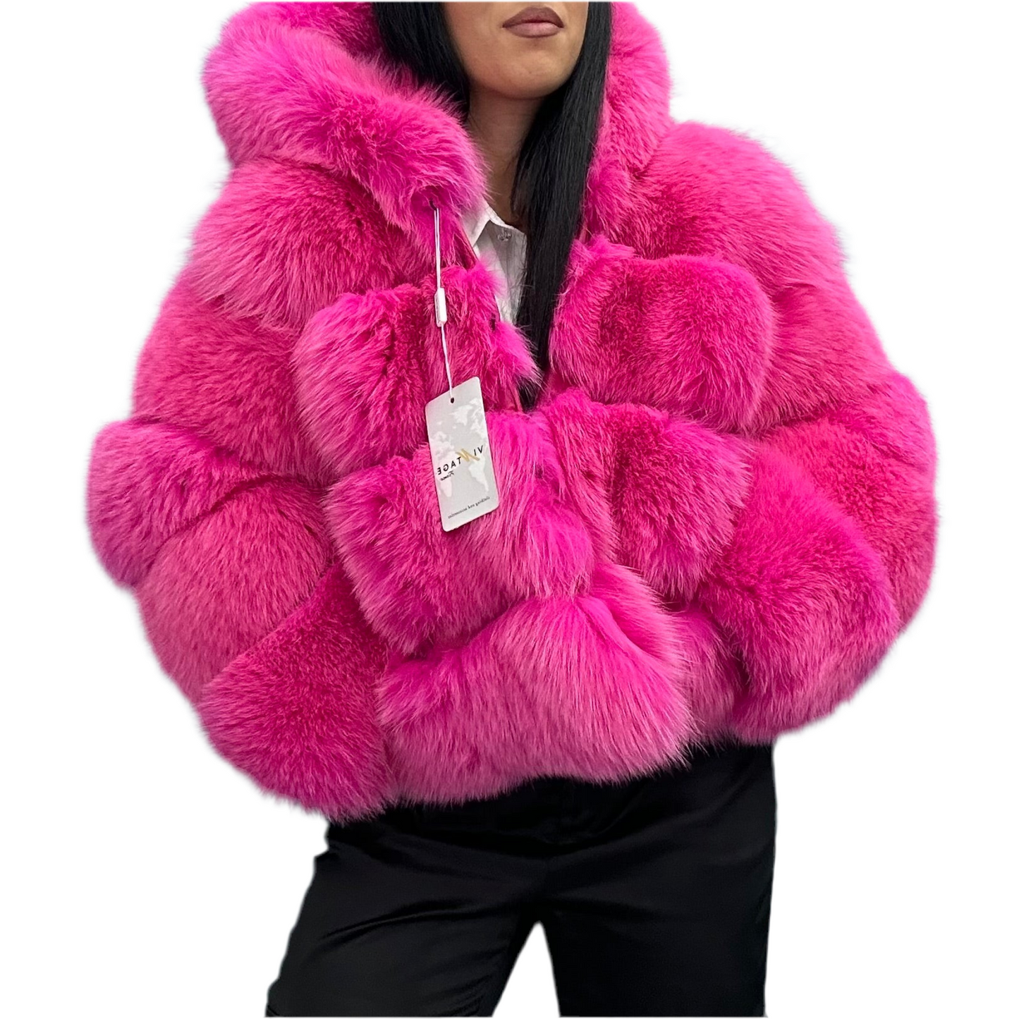 PELLICCIA IN VOLPE FUCSIA