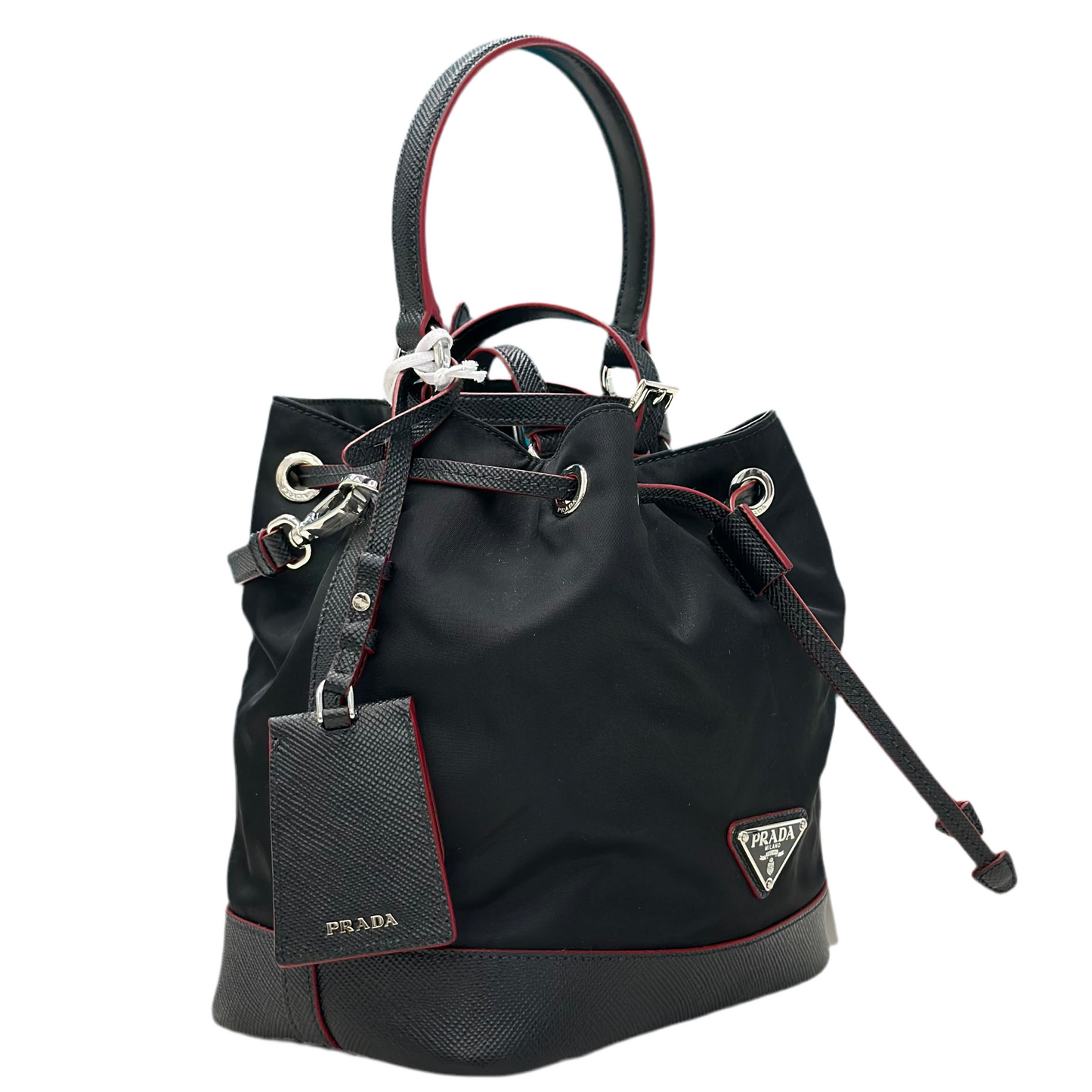 SECCHIELLO PRADA IN RE-NYLON E SAFFIANO