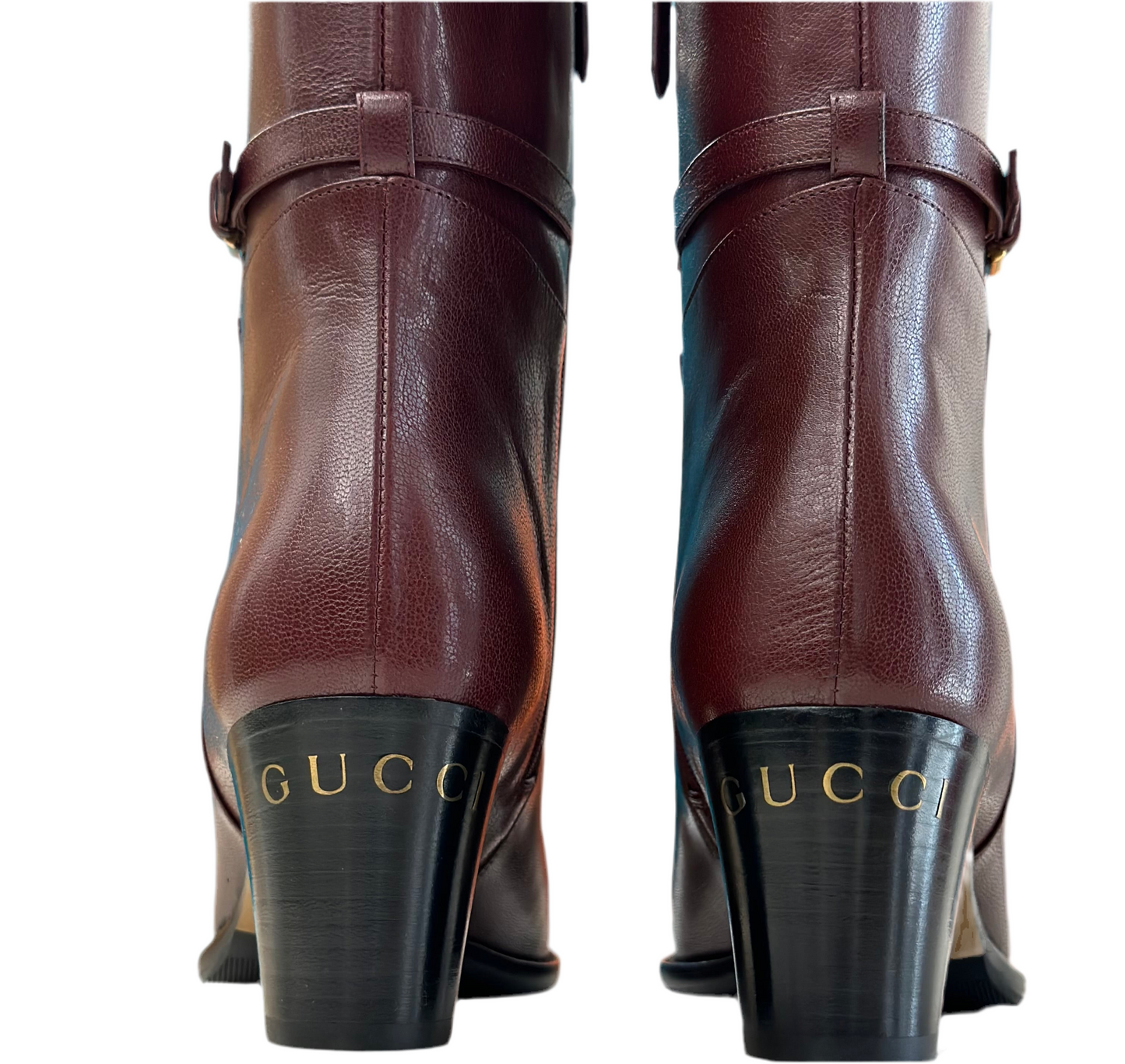 Tronchetto Gucci In pelle Burgundy e Canvas beige