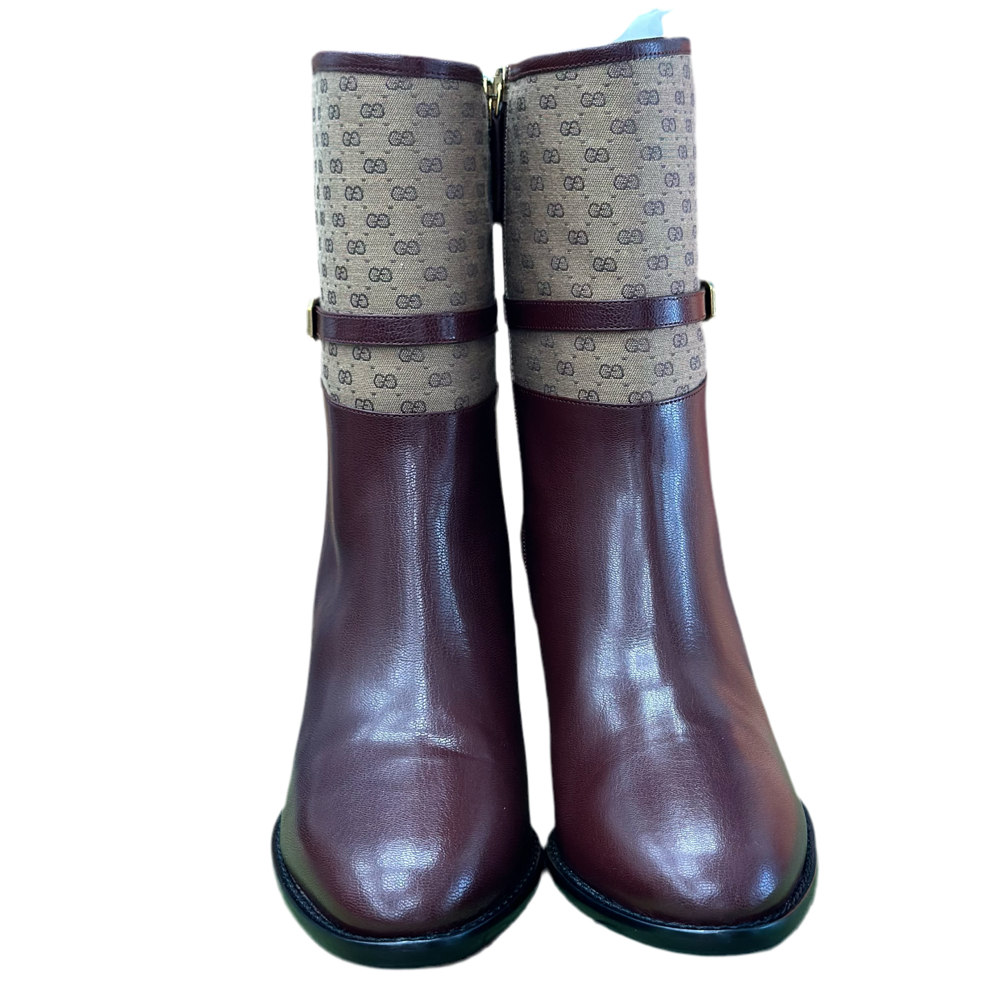 Tronchetto Gucci In pelle Burgundy e Canvas beige