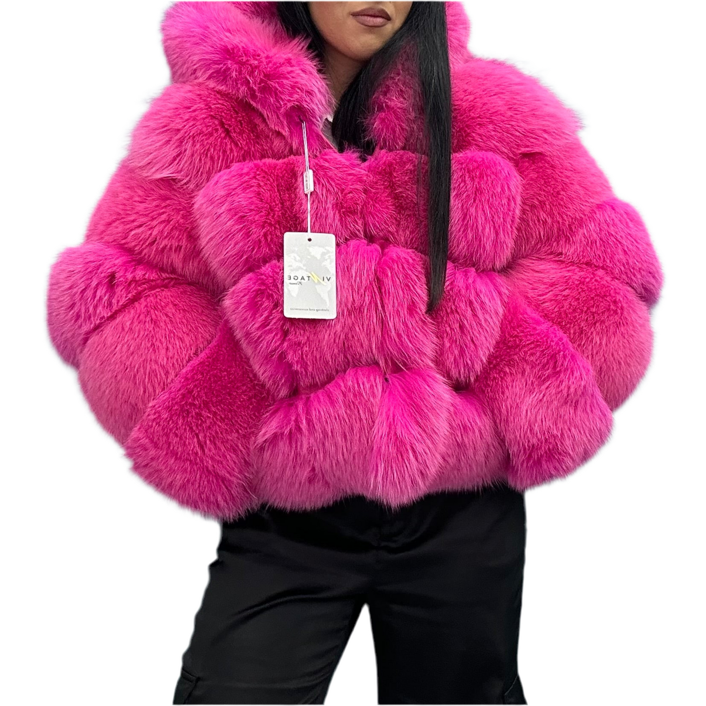 PELLICCIA IN VOLPE FUCSIA