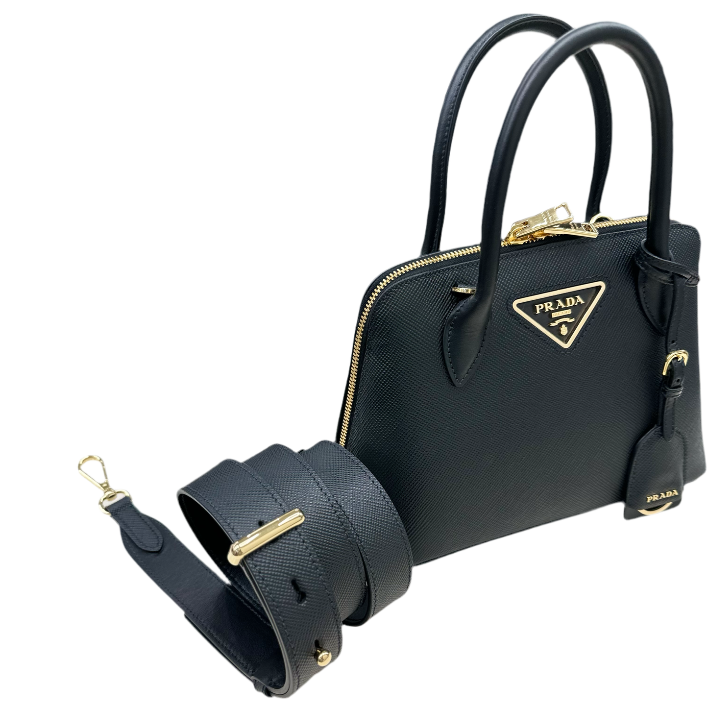 Prada Promenade in pelle saffiano nera