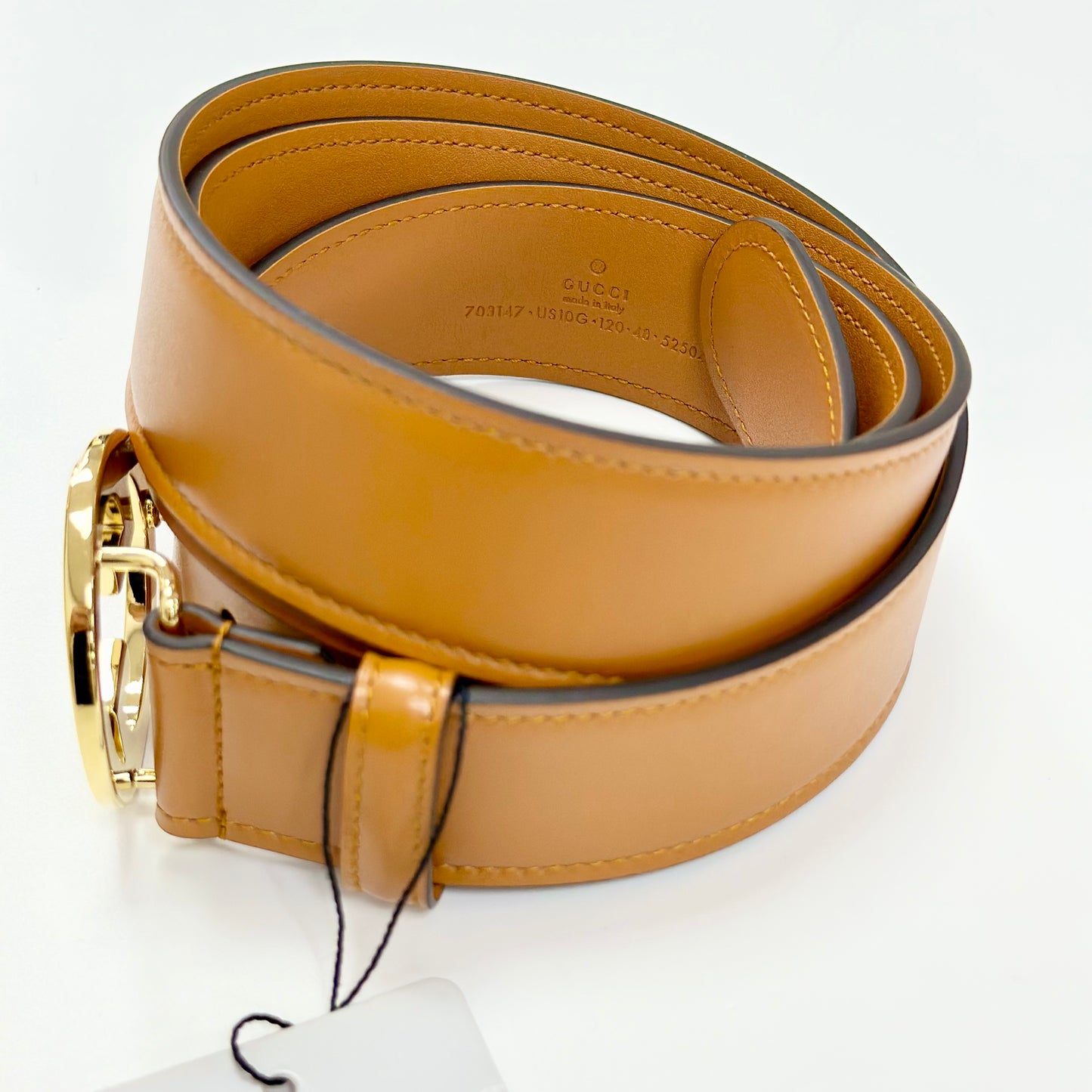 Cintura Gucci in Pelle Blonie con Logo Dorato