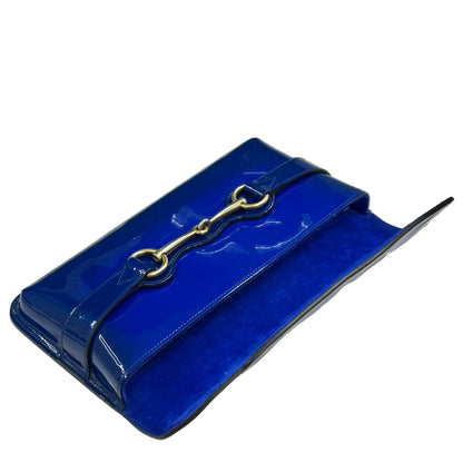 POCHETTE GUCCI BLU VERNICE