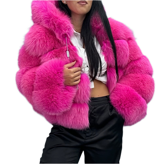 PELLICCIA IN VOLPE FUCSIA