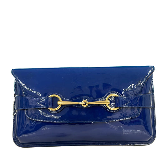 POCHETTE GUCCI BLU VERNICE