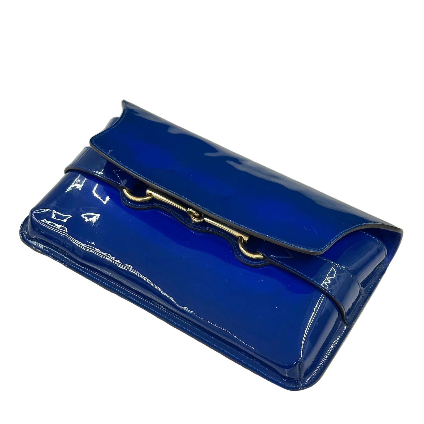 POCHETTE GUCCI BLU VERNICE