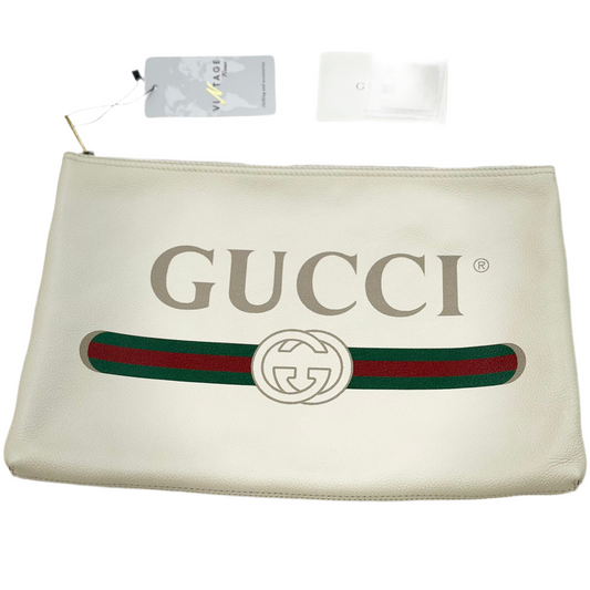 Pochette Gucci in Pelle Bianca