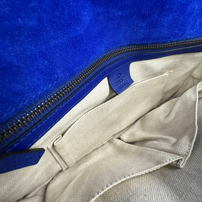 POCHETTE GUCCI BLU VERNICE