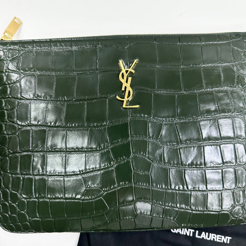Pochette sales ysl croco