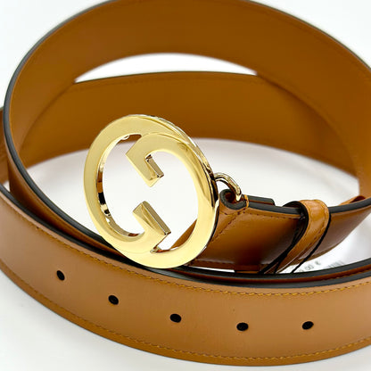 Cintura Gucci in Pelle Blonie con Logo Dorato