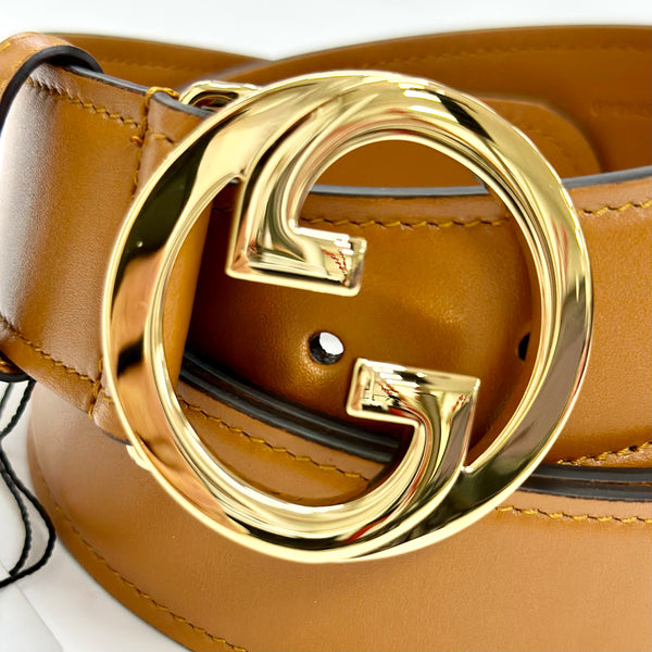 Cintura Gucci in Pelle Blonie con Logo Dorato